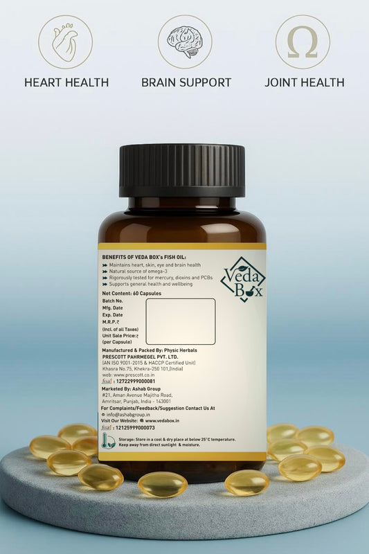 Natural Fish Oil Capsules BY VEDA BOX