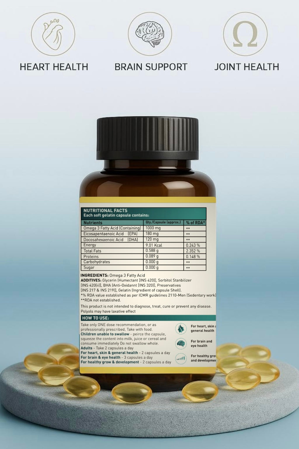 Natural Fish Oil Capsules BY VEDA BOX