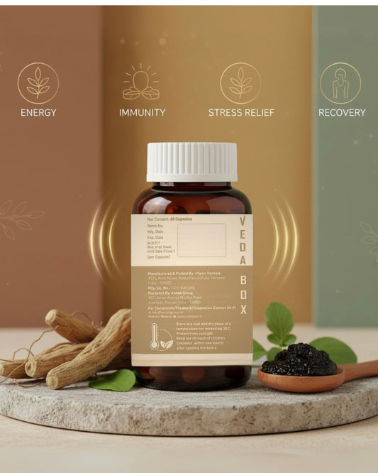 VEDA BOX Daily Wellness Capsules (Shilajit & Ashwagandha)