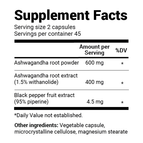 Ashwagandha Black Pepper Capsule 90 Caps
