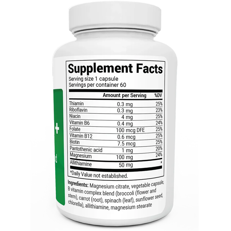 Natural Vitamin B1+ Allithiamine with B Complex Blend – 60 Capsules