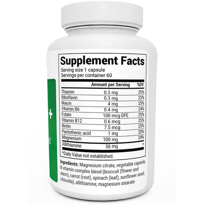 Natural Vitamin B1+ Allithiamine with B Complex Blend – 60 Capsules