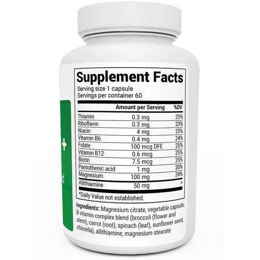 Natural Vitamin B1+ Allithiamine with B Complex Blend – 60 Capsules