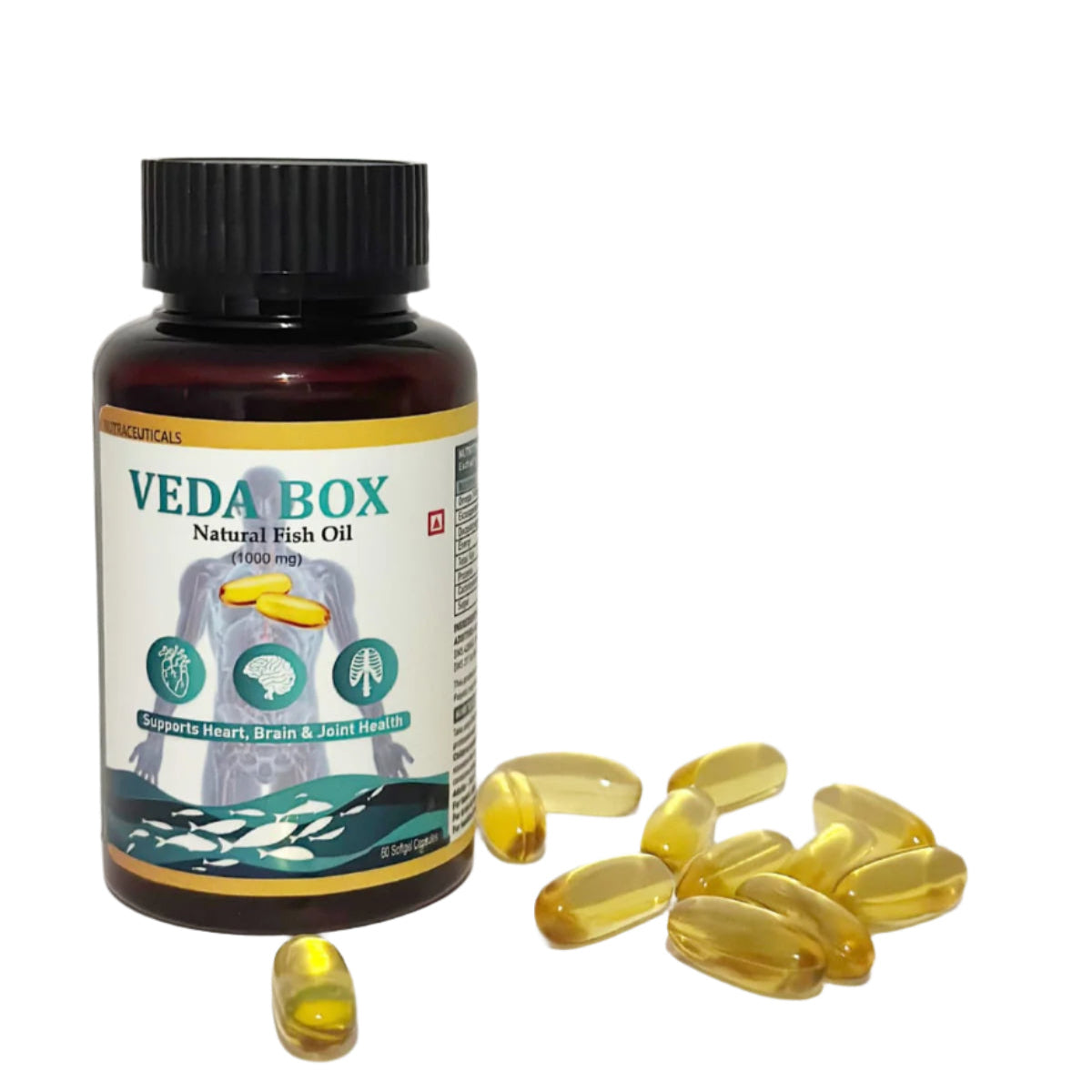 Natural Fish Oil Capsules BY VEDA BOX