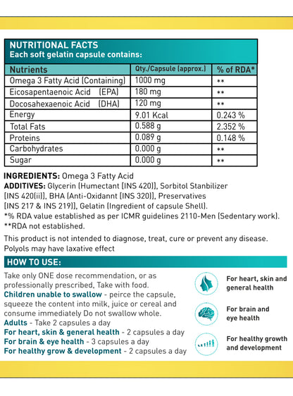 Natural Fish Oil Capsules BY VEDA BOX