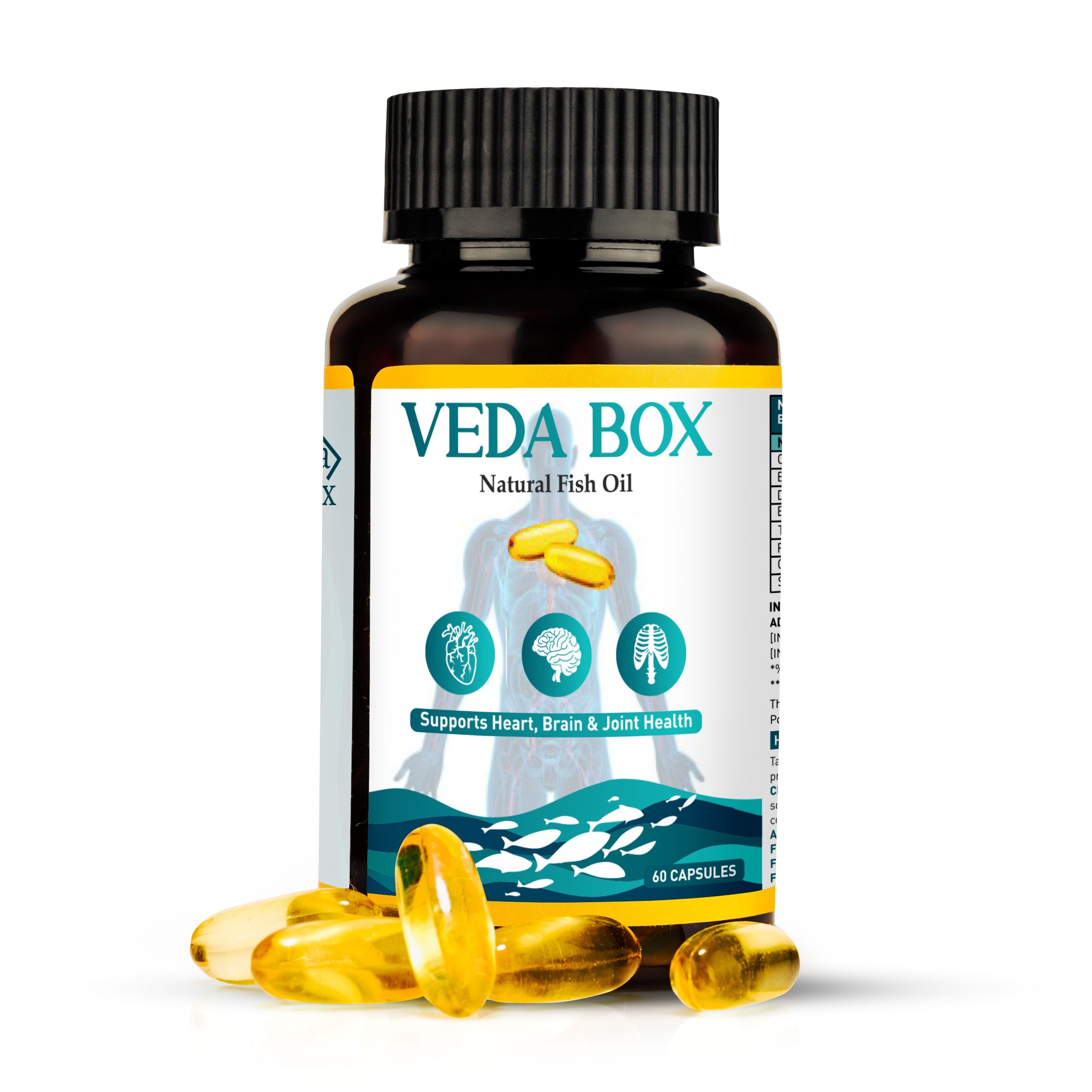 Natural Fish Oil Capsules BY VEDA BOX