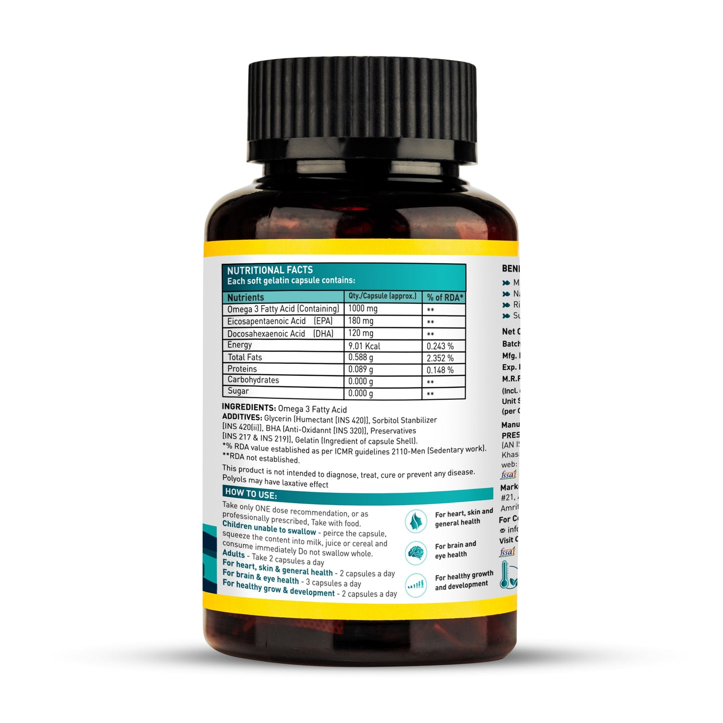 Natural Fish Oil Capsules BY VEDA BOX